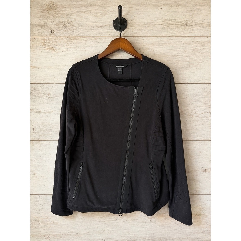 Athleta On The Move Jacket Asymmetrical Moto Zip Black XL